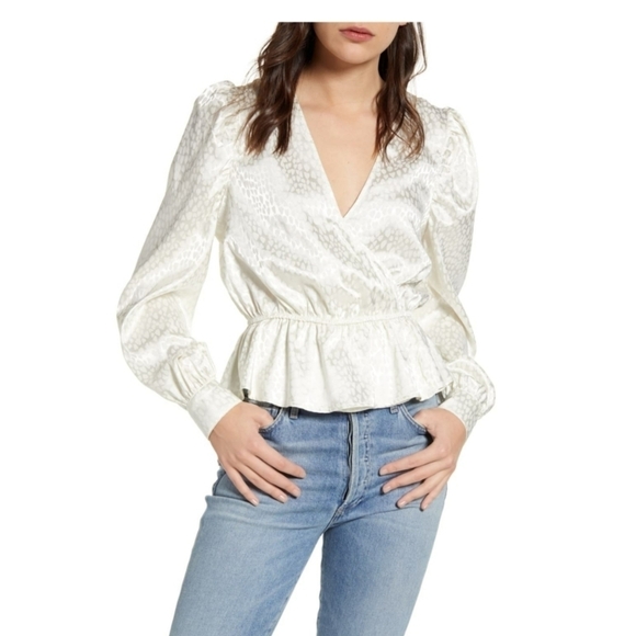 Chelsea 28 Jacquard Peplum Blouse - Picture 1 of 14